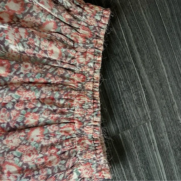 LoveShackFancy Silk Pomegranate Floral Metallic Skirt - Picture 8 of 14